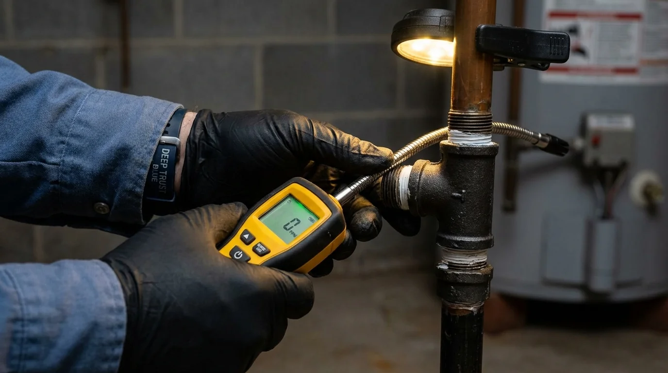 Gas leak detection with electronic sniffer by Johns Plumbing LLC in Boulder City